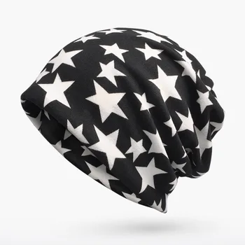 

Autumn and winter scarf wholesale street fashion leisure five - star printing wind - resistant security package head cap 0229