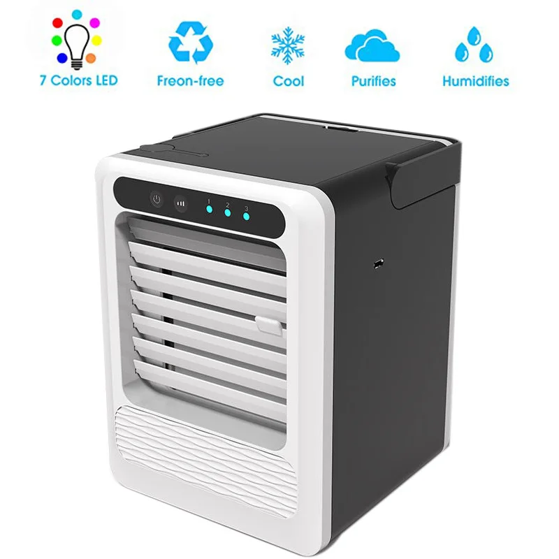 

Portable Air Conditioner Student Bedroom Mute Air Cooler Office USB Mini Air Conditioning Fan 3Files Wind Speed Strong Cold Wind