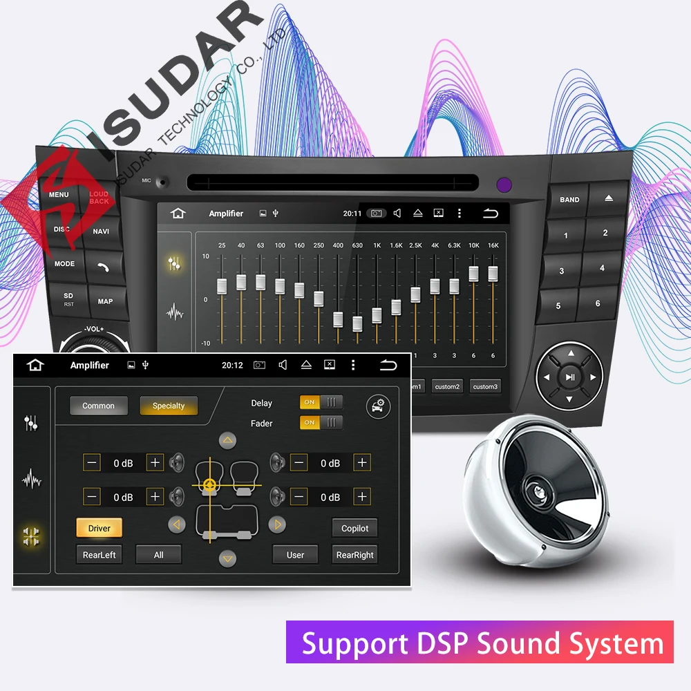  Isudar Zwei Din Auto Multimedia Player Android 9 DVD Player Für Mercedes/Benz/E-Klasse/W211/ e300/C