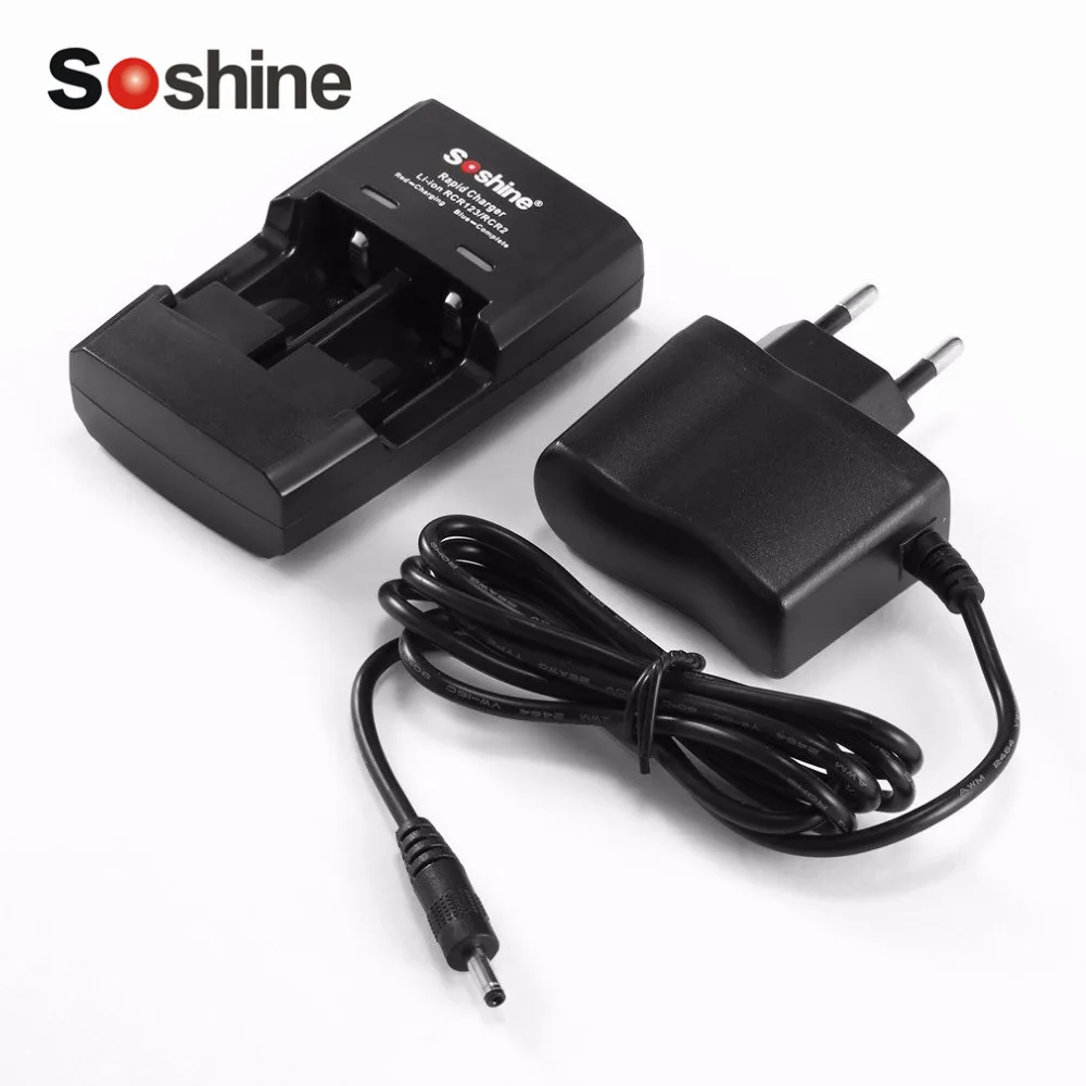 

Soshine 2 Slots Smart Battery Charger For Li-ion CR123 CR2 16340 15266 14250 Lithium Battery