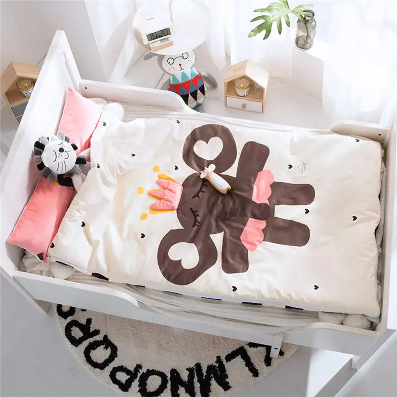 Хлопковый спальный мешок для малышей с мультяшными животными, зимние теплые спальные мешки для маленьких мальчиков и девочек, одеяло с единорогом и медведем - Цвет: elephant
