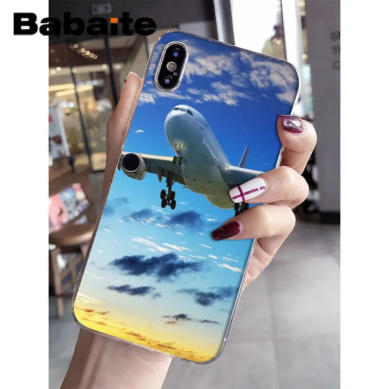 Babaite самолет рассвет самолет прибытие Прозрачный чехол для телефона для iphone XS Max 6 6S 7 7plus 8 8Plus 5 5S XR - Цвет: A5