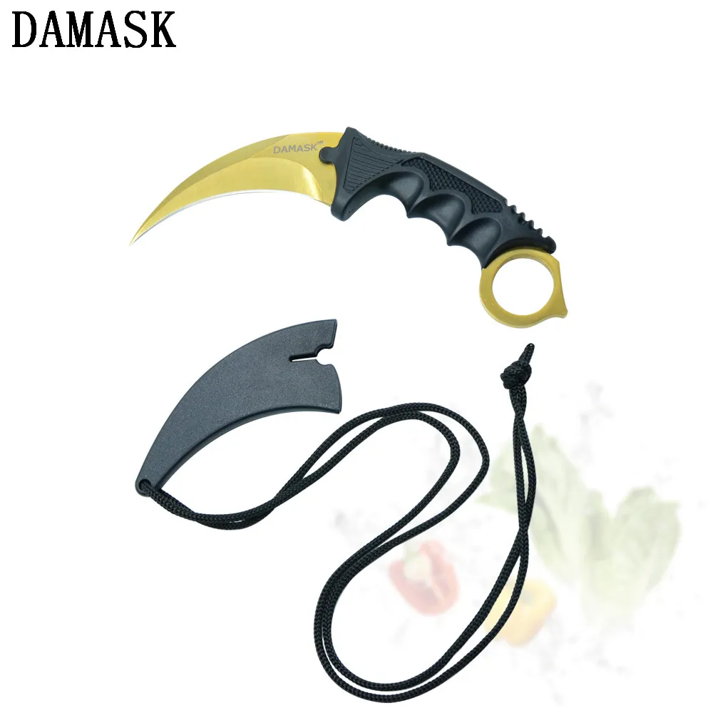 Дамасский нож CS GO Counter Strike Karambit Тактический коготь Походный инструмент для