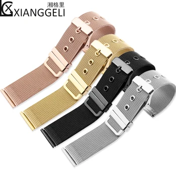 

Stainless steel braided mesh belt Solid steel belt Suitable for DW Armani CK watches with men's and women's watch accessories
