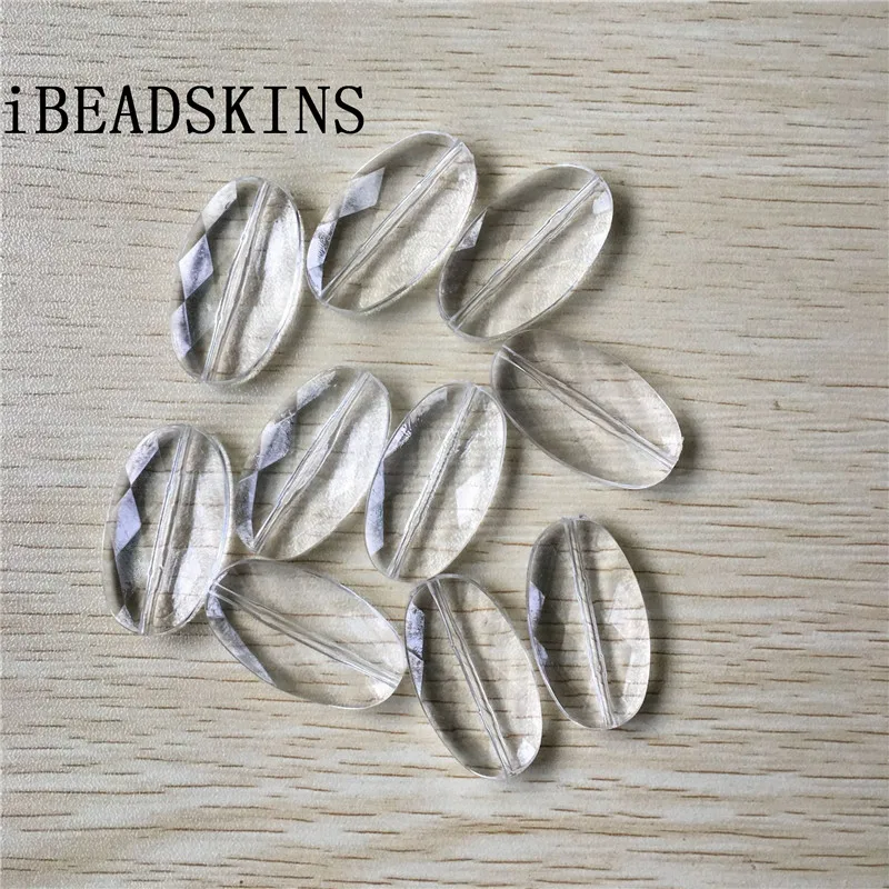New Arrival! 36x20mm 136pcs/lot Acrylic Clear Oval Faceted Shape Beads