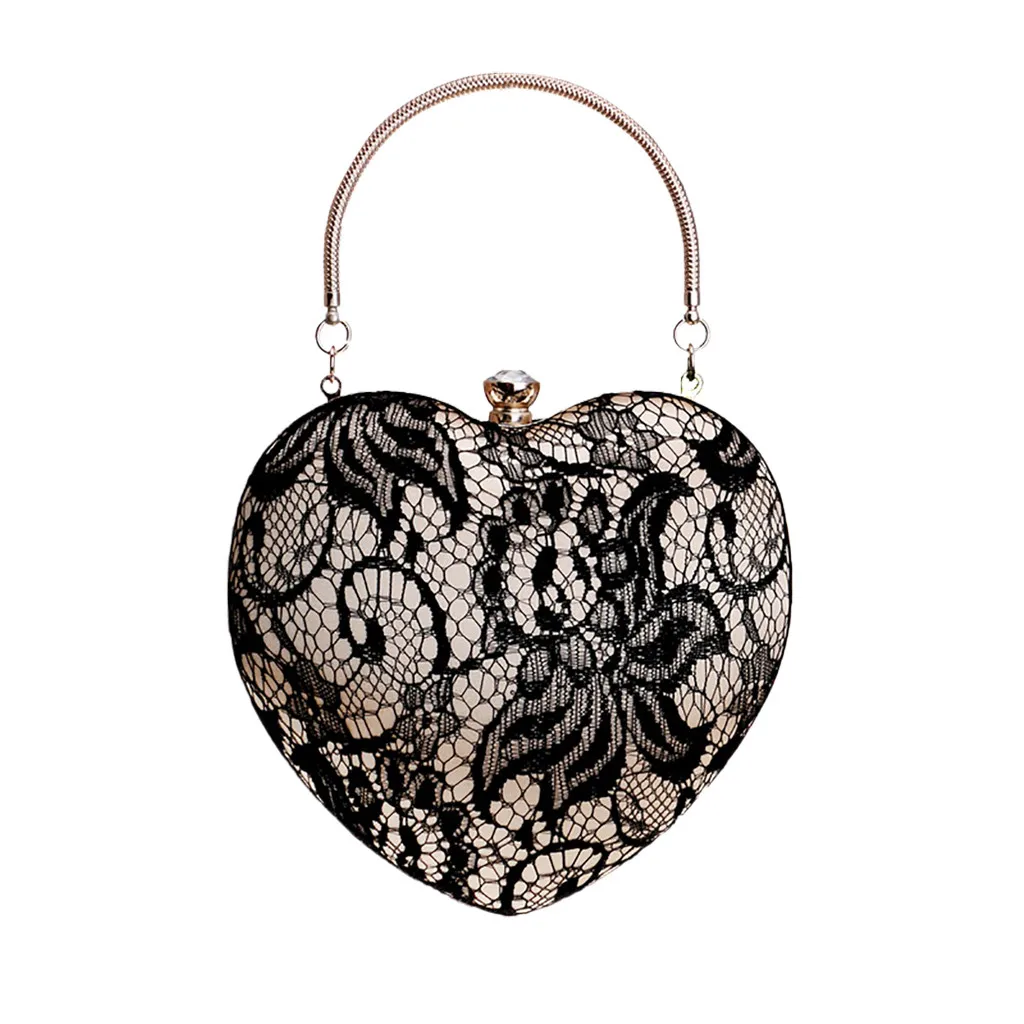 

Clutch Bag New Heart Shape Lace Tide Luxury Women Envelope Shoulder Bag Fashion Messenger Bag Banquet Evening Handbag 10May 17
