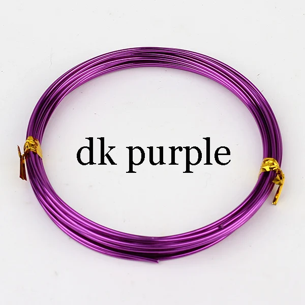 1,5 мм 14 Калибровочная анодированная алюминиевая проволока для рукоделия, разные цвета, 5 м/катушка, рулон для ювелирных изделий, украшения своими руками - Цвет: Dark Purple