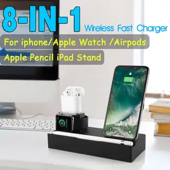 

Multi Function QI Wireless Charger Pad For Iphone for Samsung Charger Stand For Airpod for Apple Watch USB Charger Dock Station