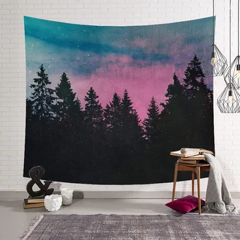 

Nordic Deep Forest Tapestry Wall Hanging Tapestries Throw Bedspread Blanket Rug Home Bedroom Decor Yoga Mat Picnic Cloth