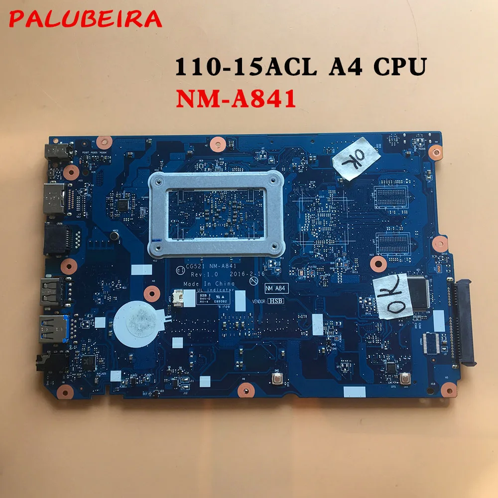 

PALUBEIRA For lenovo 110-15ACL laptop motherboard A4 CPU NM-A841 main board tested good
