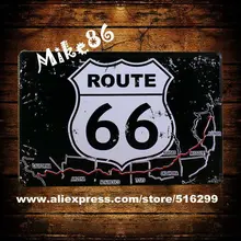 [Mike86] черный Стиль ROUTE 66 металл доска Дом олова Признаки Декор стен Живопись Mix элементы 20*30 см a-817