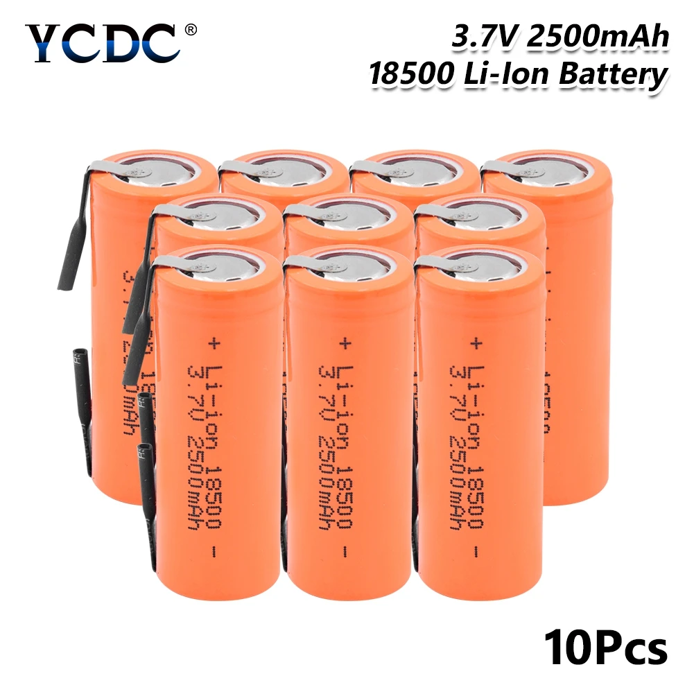 

Rechargeable 18500 Lithium Battery 3.7V 2500mAh Batteries electronic cigarette high-discharge high current + DIY nicke