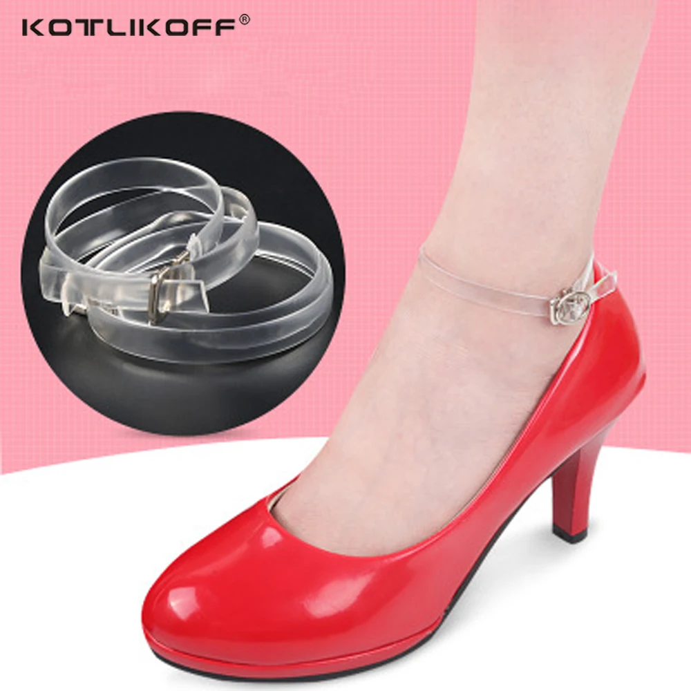 

2 Pairs High Quality 60CM Invisible Elastic Transparent Ankle Shoes Bands Shoelace with Button Safety Clip for High Heel Shoes