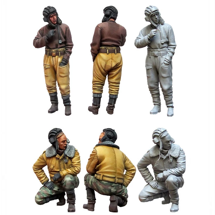 

1/35 Modern russian tank soldiert, 2 people, Resin Model Soldier GK, military themes, Unassembled and unpainted kit