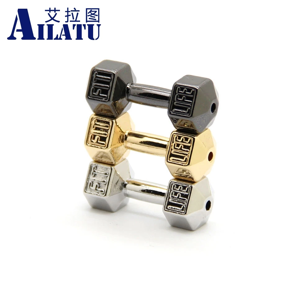 

Ailatu Dumbbell Charm Beads for Energy Fashion Bracelet Free Shipping On Sale Wholesale Color Keeping Plated