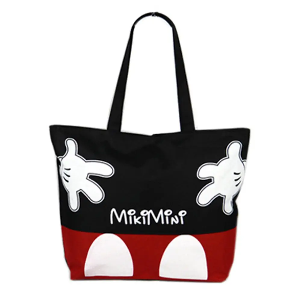 Cute Ladies Canvas Tote Bag Zipper Women's Shoulder Eco Bags Handbags