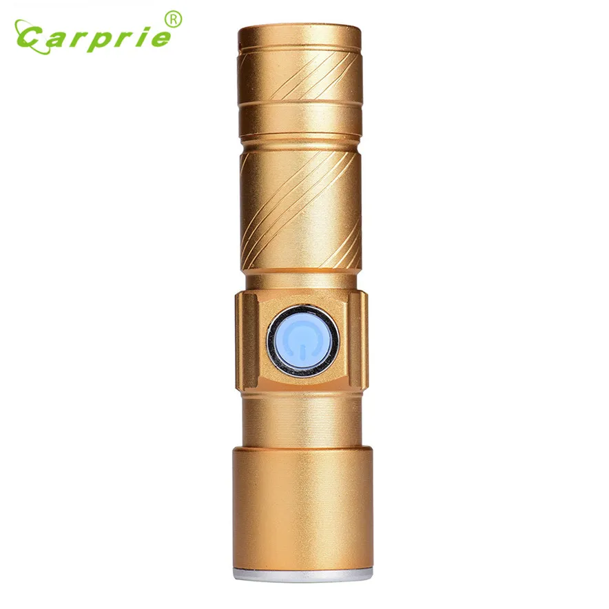 Carprie USB удобный мощный светодиодный фонарик перезаряжаемый фонарь usb