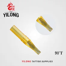 YILONG 50 шт 9FT плоские Magnum золото Акула одноразовый стерильный набор для тату сопла питания GSDT-1002356-9FT