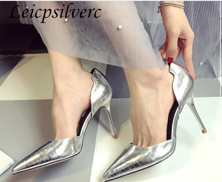 

Star with a fine with the 9cm High Heels Sandals sexy summer tip side empty shoes size all-match