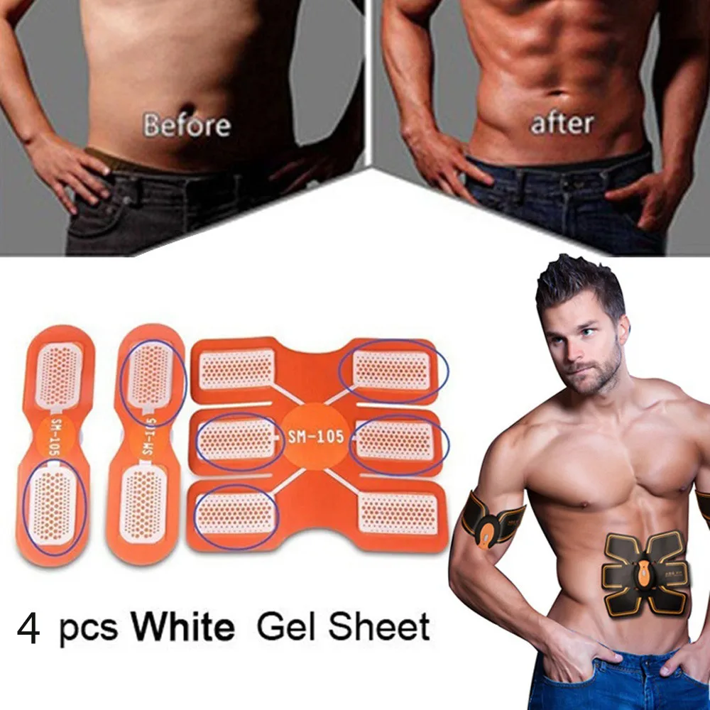 4pcs technology Pad Abdominal Exerciser Muscle Training Fitness Gear Fitpad Gel Pad Body Slimming Massager Home Exerciser Gear