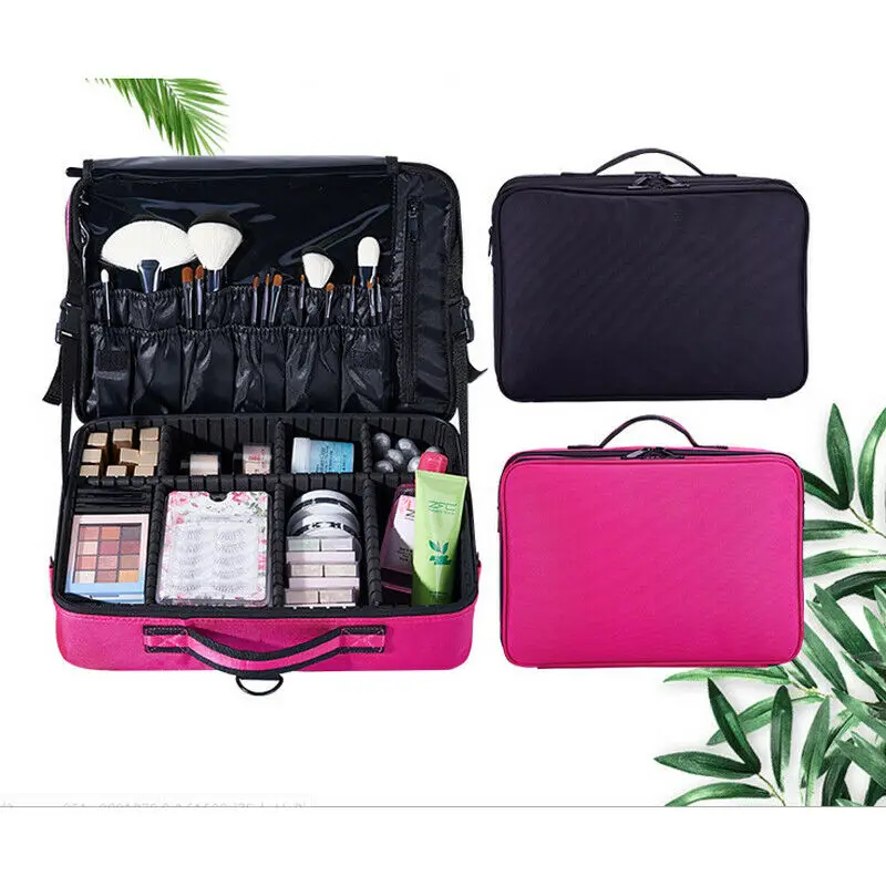 متعددة الوظائف التجميل حقيبة مستحضرات التجميل المهنية قدرة كبيرة صندوق تخزين السفر حقيبة ماكياج محمولة