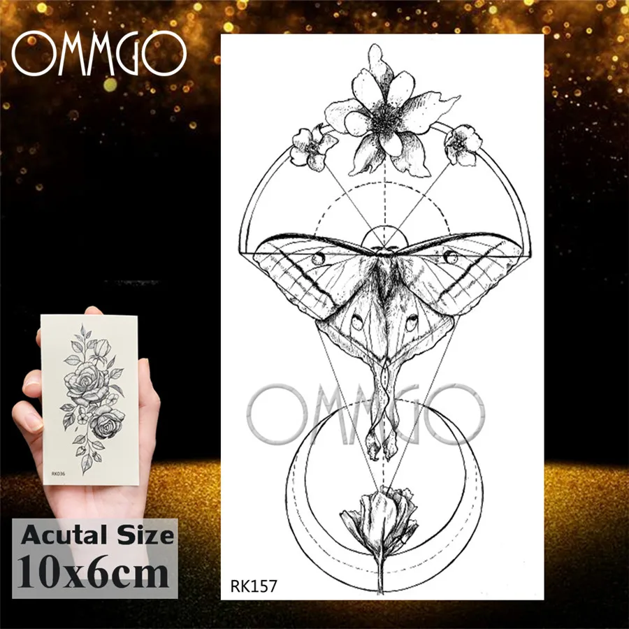OMMGO геометрические горные маленькие временные татуировки, волнистые цветные лесные татуировки на заказ, боди-арт, рука, фальшивые татуировки для женщин и мужчин - Цвет: ORK157