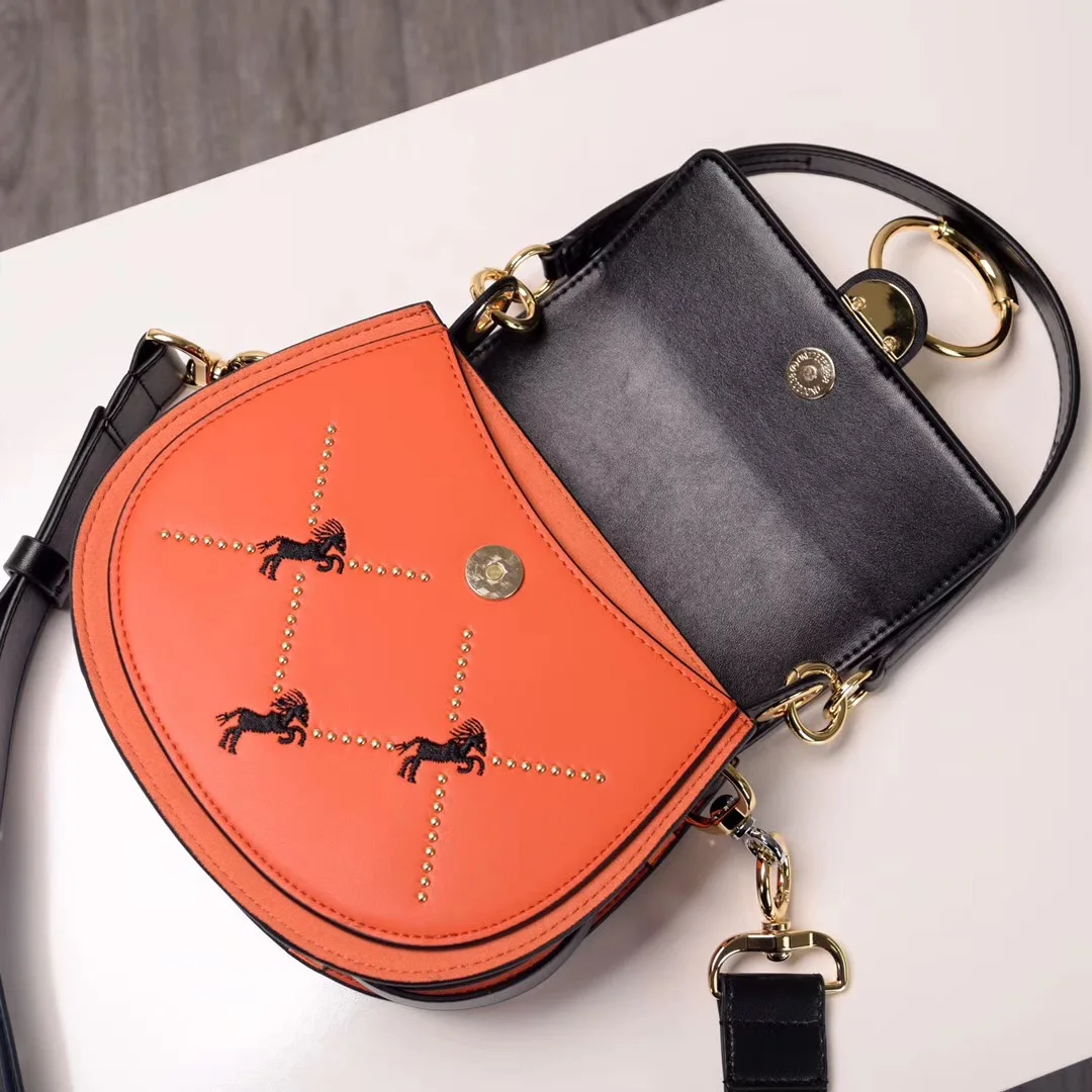  ALNEED Luxury Women Bags 2018 Designer Brand Saddle Bag Leather Ladies Crossbody Bag Fashion Ring S - 4000028439921
