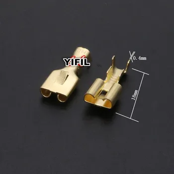 

100pcs/lot 6.3mm Car Crimp Terminal Female Spade Connector The Copper Terminals Auto Splice Wire Terminal