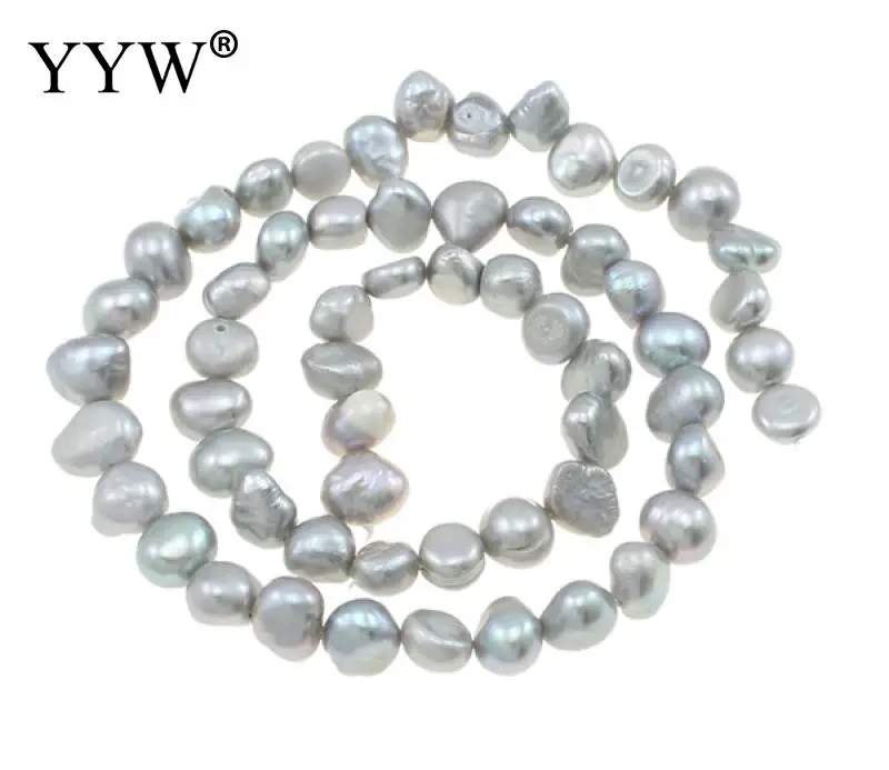 

High Quality 6-7mm 100% Natural Freshwater Pearl Beads grey Baroque Pearl Loose Beads For DIY Necklace Bracelat Jewelry Making