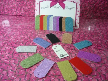 

3.5x7cm 10 colors Mixed Glitter Favour Tags