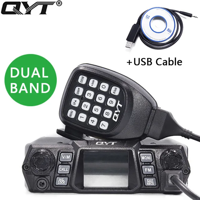 QYT KT-980 PLUS высокой мощности 75 Вт(VHF)/55 Вт(UHF) двухдиапазонный четырехъядерный резервный база мобильного радио KT-980Plus автомобиля радио HAM KT980PLUS - Цвет: add a cable