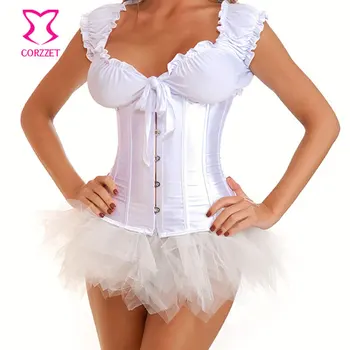 

Corzzet Satin Corpetes E Espartilhos Corselet Plus Size 6XL Underbust Corset Wedding Sexy Bustier Waist slimming Cincher Corset