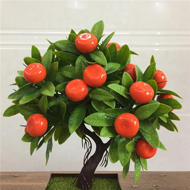 Flone Artificial Flower Plants Bonsai Foam Fruit Tree Simulation Plant Mini Potted Home Party Office Coffee Table Decoration  (9)