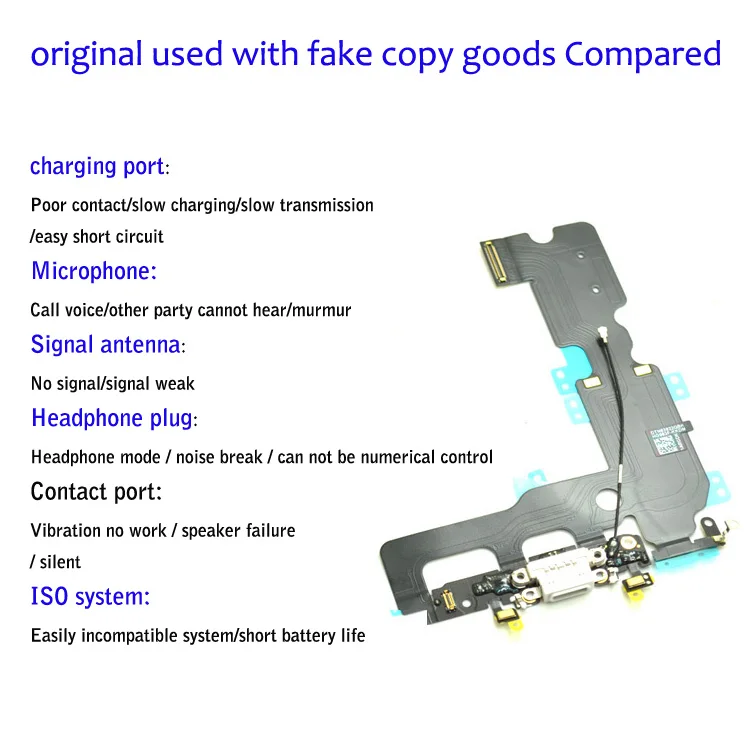 Оригинальное б/у зарядное устройство Flex для iPhone 5 5S 5C 6 6S plus 7 US зарядный порт док-станция разъем гибкий кабель, запчасти для ремонта