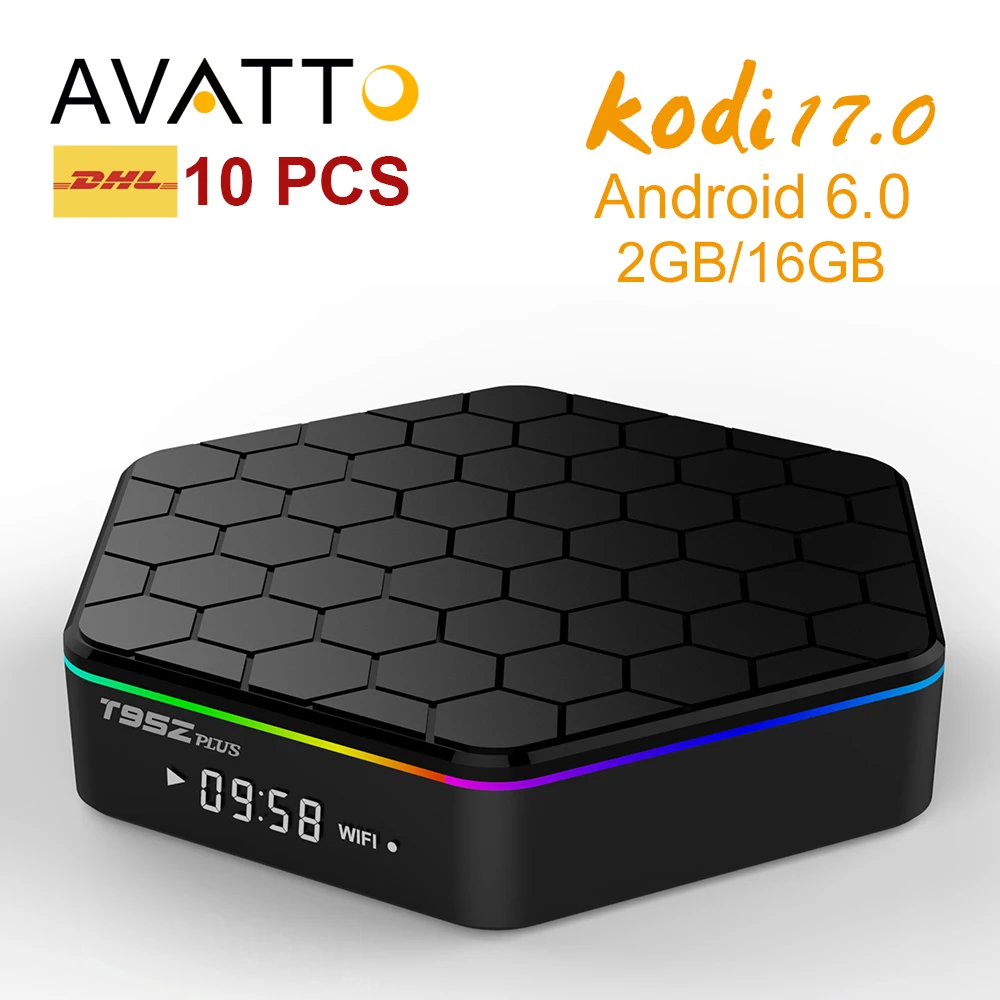 10pcs/DHL Wholesale T95z Plus 2GB/16GB Amlogic S912 Android 6.0 Smart TV Box Octa-core Kodi 17 Fully Load,5G-WIFI,BT4.0,4K,H.265
