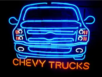 

NEON SIGN For New American automobile Chevy Trucks Signboard REAL GLASS BEER BAR PUB display Shop Custom Light Signs 20*24"
