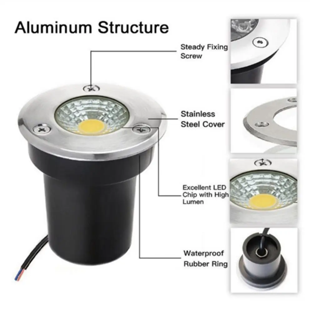 IP67 3 Вт 5 Вт ССБ водонепроницаемый светодиодный подземный светильник Открытый наземный сад дорожка пол похороненный двор пятно Пейзаж 85-265 в/12 В