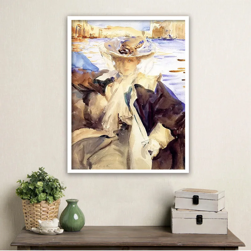 

diy painting by numbers john singer sargent jane de glehn in a gondola living room decorate impression paint adult hand drawing
