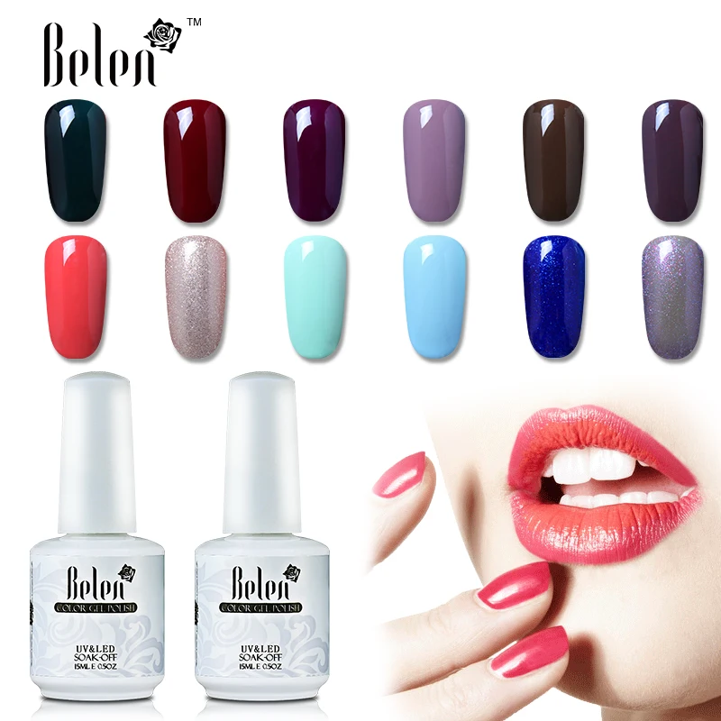 Belen 10pcs UV Gel Nail Lacquer UV Curing Nail Gel Polish Top Coating