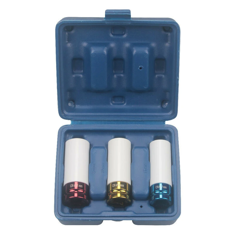 Cena Trwała nowy 3 sztuk 17 19 21mm opony rękaw ochronny koła głęboki wpływ nakrętka gniazda akcesoria samochodowe dla samochodów