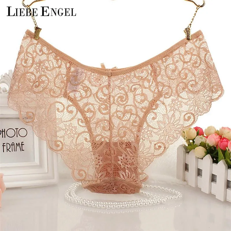 LIEBE ENGEL Plus Size S XL Sexy Lace Panties Women's Transparent Briefs Sexy Lingerie Seamless