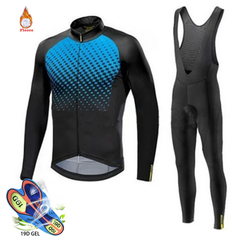 

Mavic 2019 Men Cycling Long Sleeve Thermal Fleece Cycling Jersey Set Bicycle Cycling Jersey Clothing Winter Cycling Jersey Suit