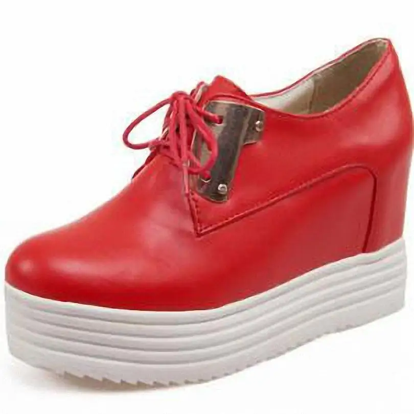 

Round Toe Knot High quality Casual Women Fashion wedges High shoes Platform Pumps girl shoes women Red White Pink