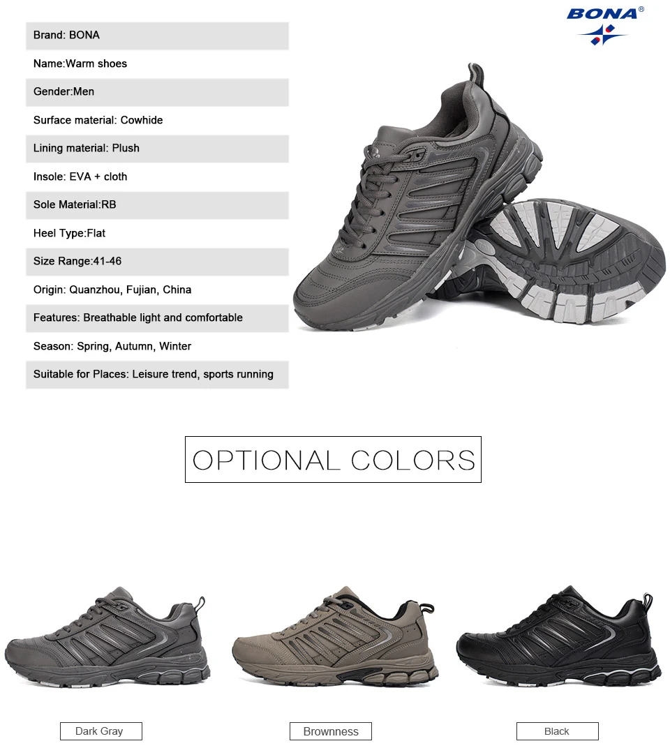 BONA New Classics Style Men Running Shoes Outdoor Walking Jogging Sneakers Lace Up Athletic Shoes Comfortable Sport Shoes Men BONA New Classics Style Men Running Shoes Outdoor Walking Jogging Sneakers Lace Up Athletic Shoes Comfortable Sport Shoes Men