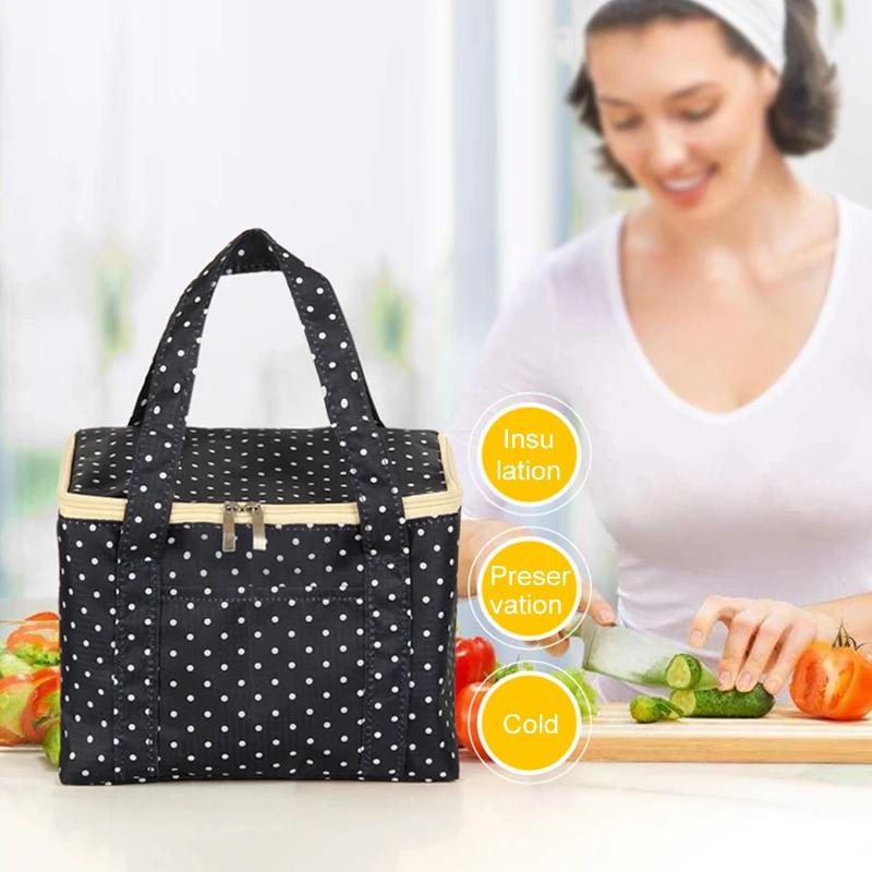 

Newest Lunch Oxford Cloth Bag Insulated Cold Canvas Stripe Picnic Carry Case Thermal Portable Lunch Box Outdoor Cold Picnic Bag