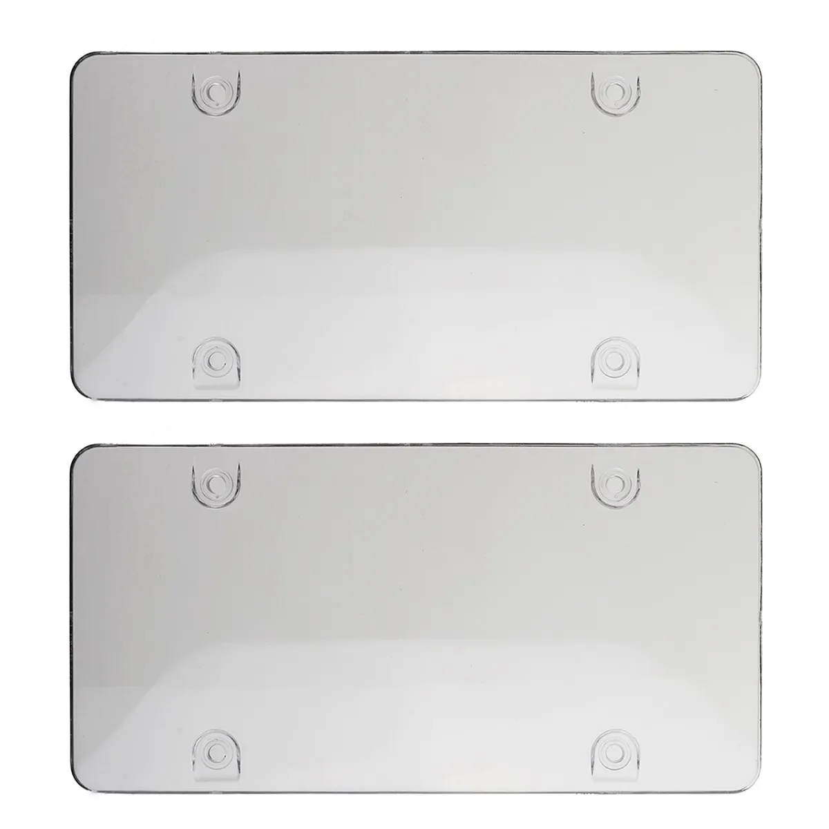 2X Clear Smoke License Plate Frame Cover Bug Shield Tag Protector Car