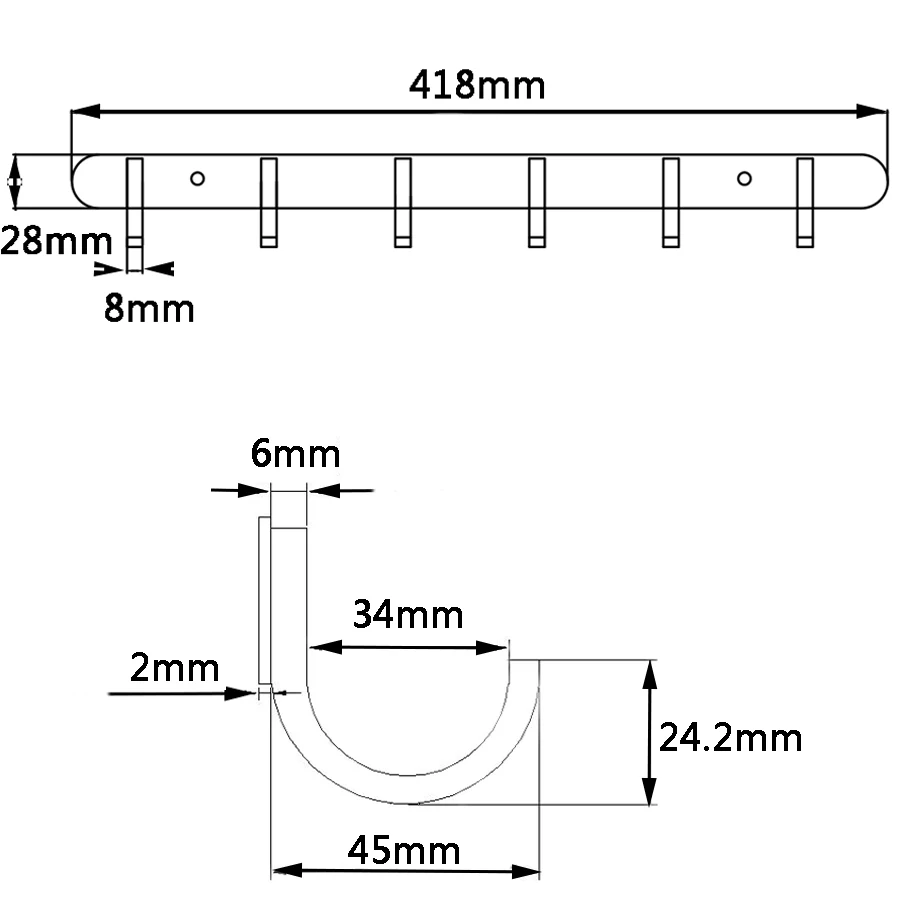 Крючок для одежды, настенное полотенце для банного халата, вешалка, 5 Крючки из нержавеющей стали, смонтированная матовая кухня, спальня