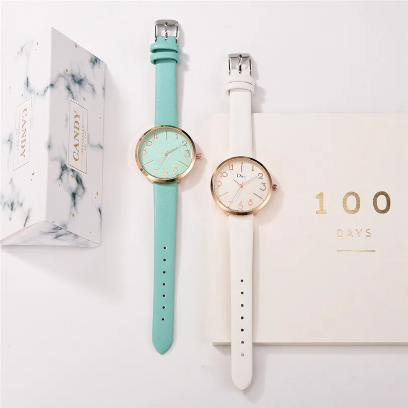 Luxury Fashion Lady Leather Belt Watch Creative Number Analog Quartz Watch Women Watches Bracelet Watch Ladied #4m19 (21)