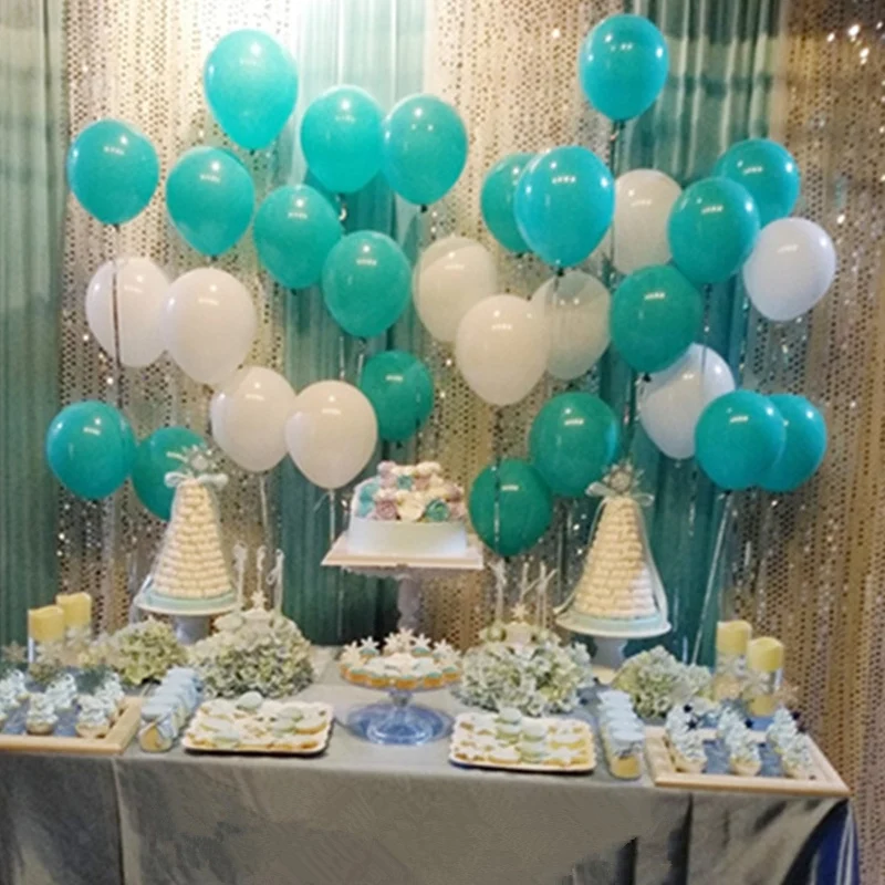 

30pcs mint green blue balloons or white latex balloon wedding birthday party decoration kids party toys baby shower peach balls
