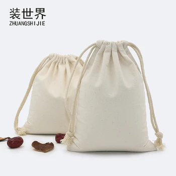 

24.5*41cm multi-purpose wholesale 260g Cotton Canvas Drawstring Bag Custom Logo Print Food Candies Packing Christmas Gift Bag